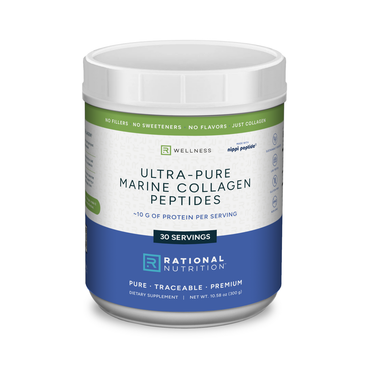 Ultra-Pure Marine Collagen Peptides - 30 Serving Jar